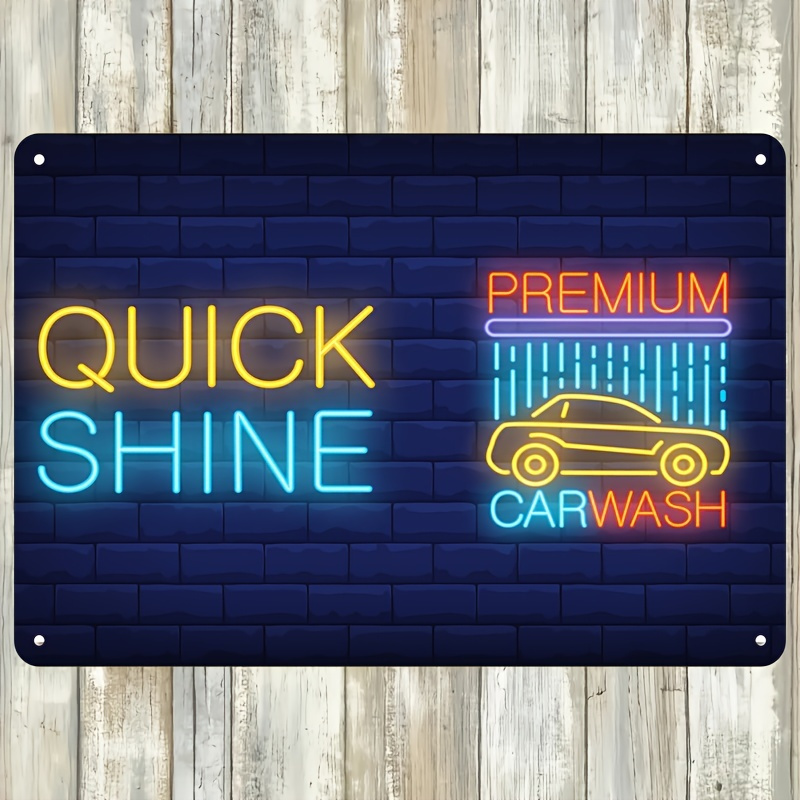 Auto Repair Shop - Letreiro Neon Quick Shine Car Wash
